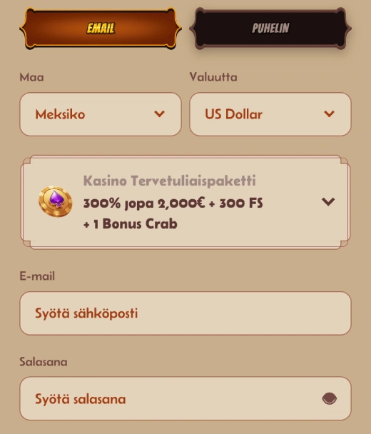 Rekisteröityminen AlaWin Casino